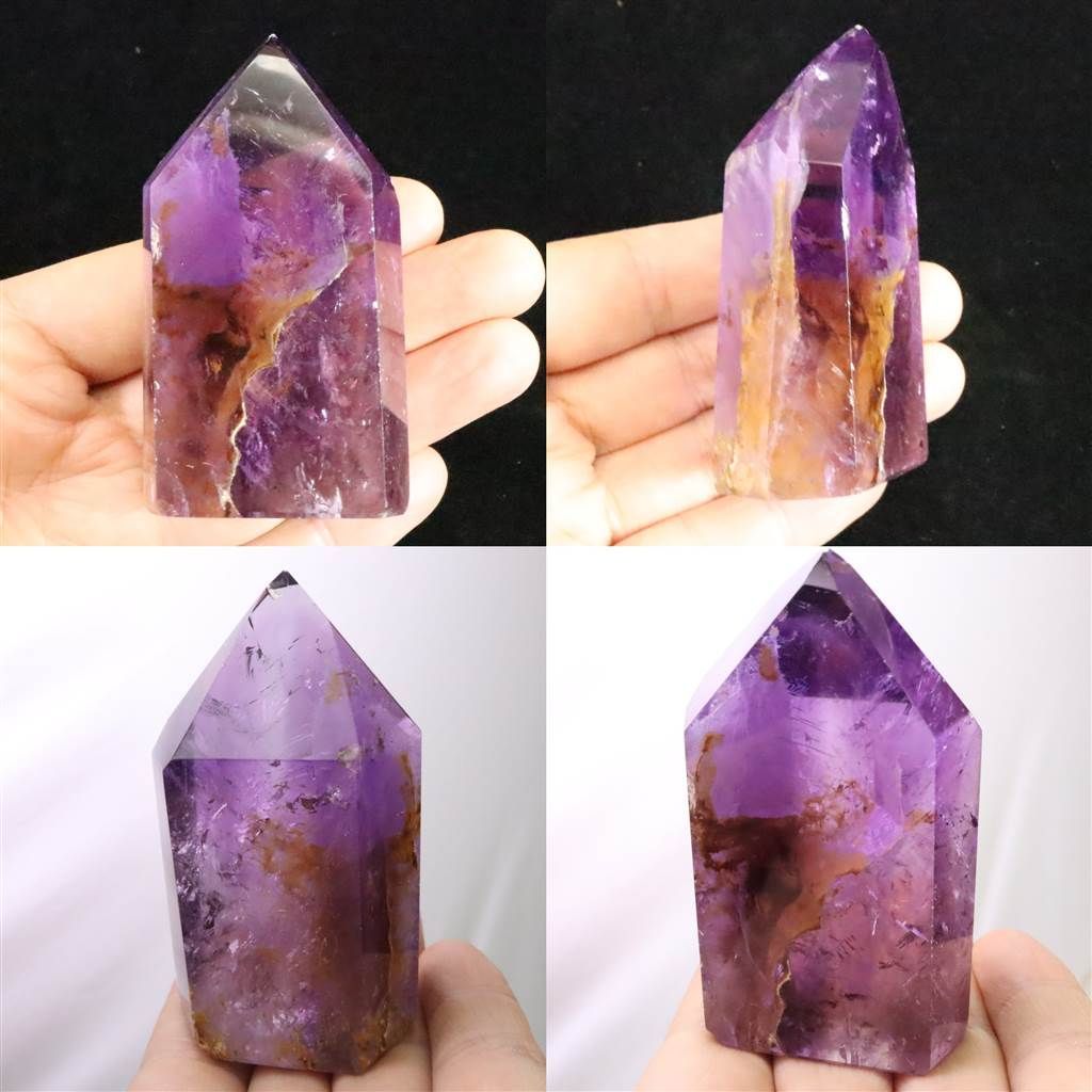 ブラジル産 アメジスト 71mmポリッシュポイント ストア 六角柱 121.8g