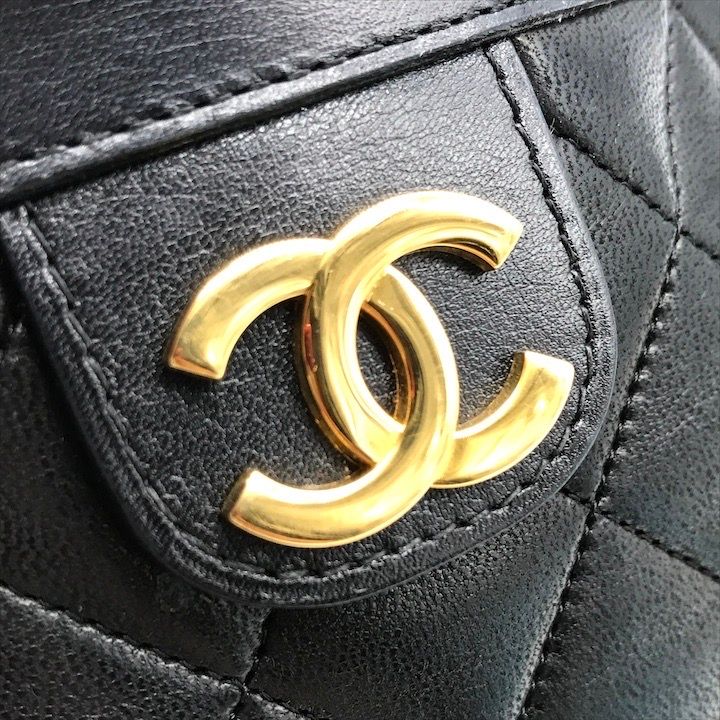 美品 CHANEL シャネル ココマーク ミニ マトラッセ ラムスキン