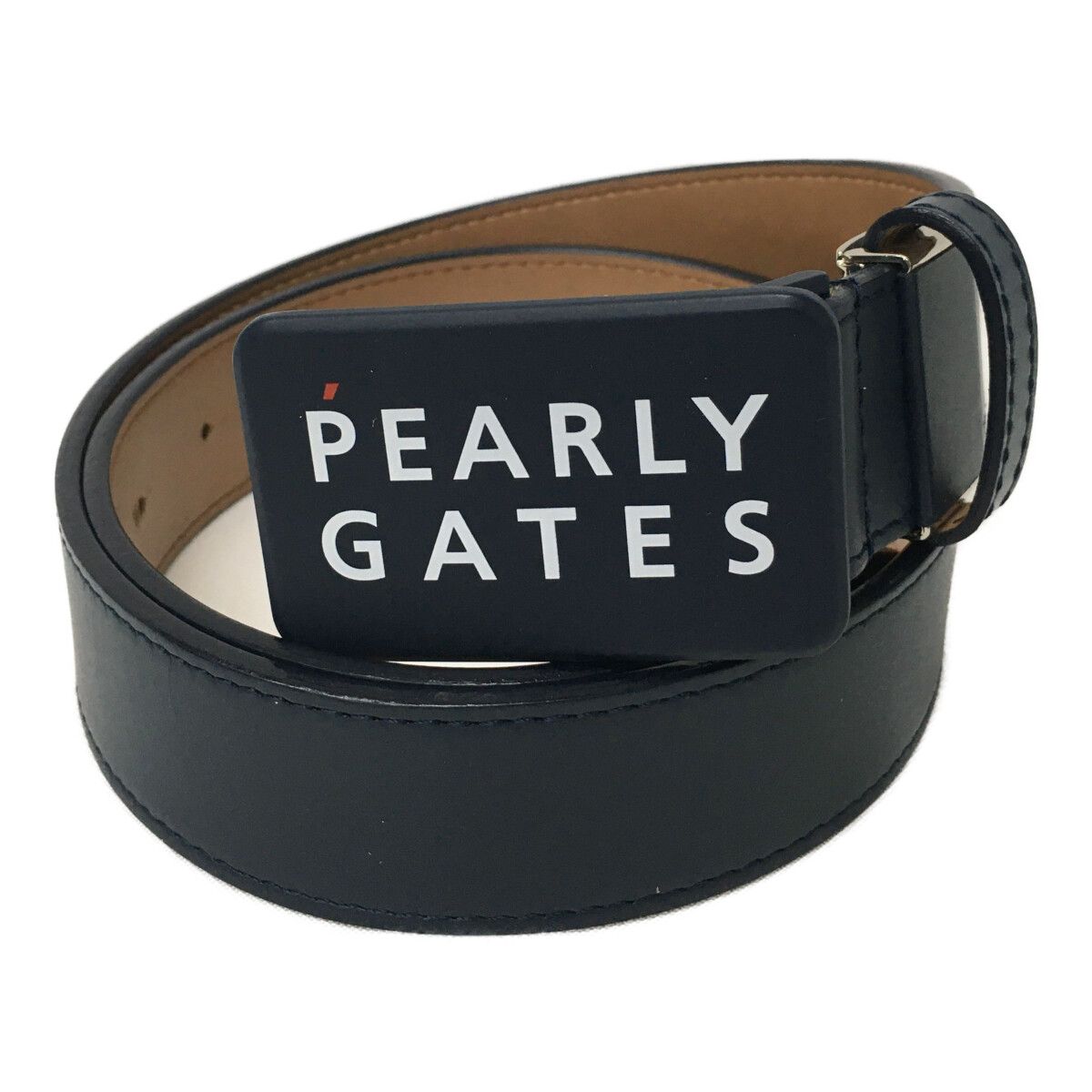 パーリーゲイツ PEARLY GATES ベルト 紺 ネイビー 2段ロゴバックル 定番