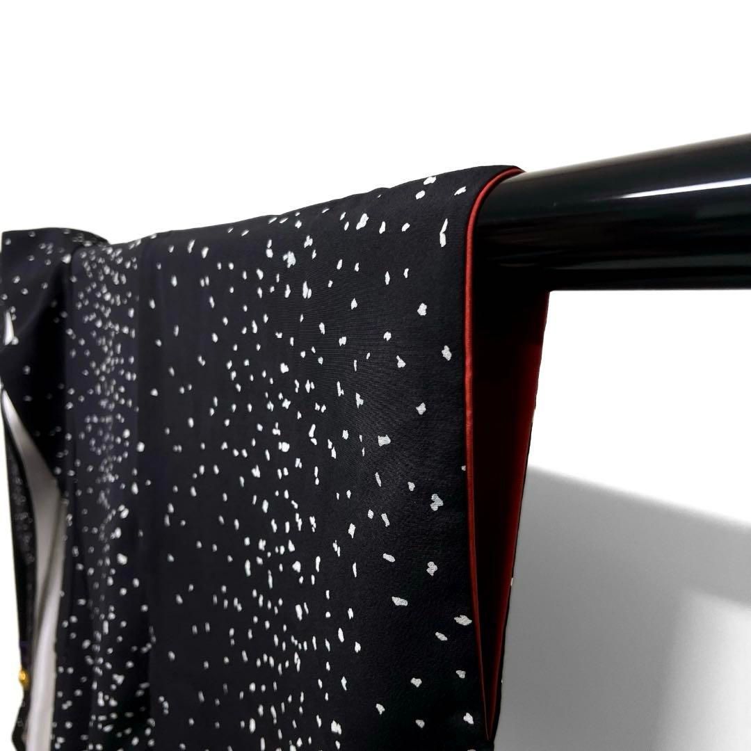 小紋 のり散らし モノトーン 黒地 お洒落 モード 着物 032a d 【公式通販】