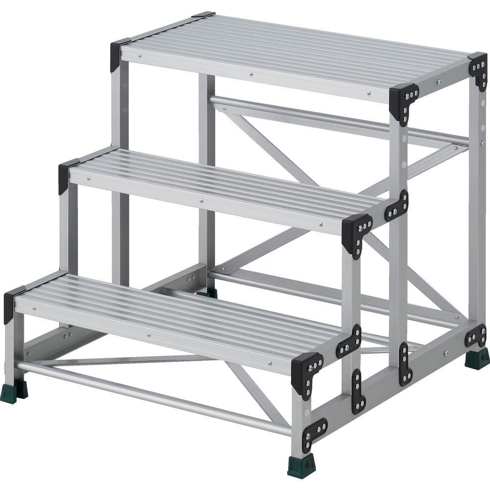 新着商品 ステップ奥行200 3段 高さ0.75m 作業用踏台 天板800X400 TRUSCO トラスコ TSF-3875