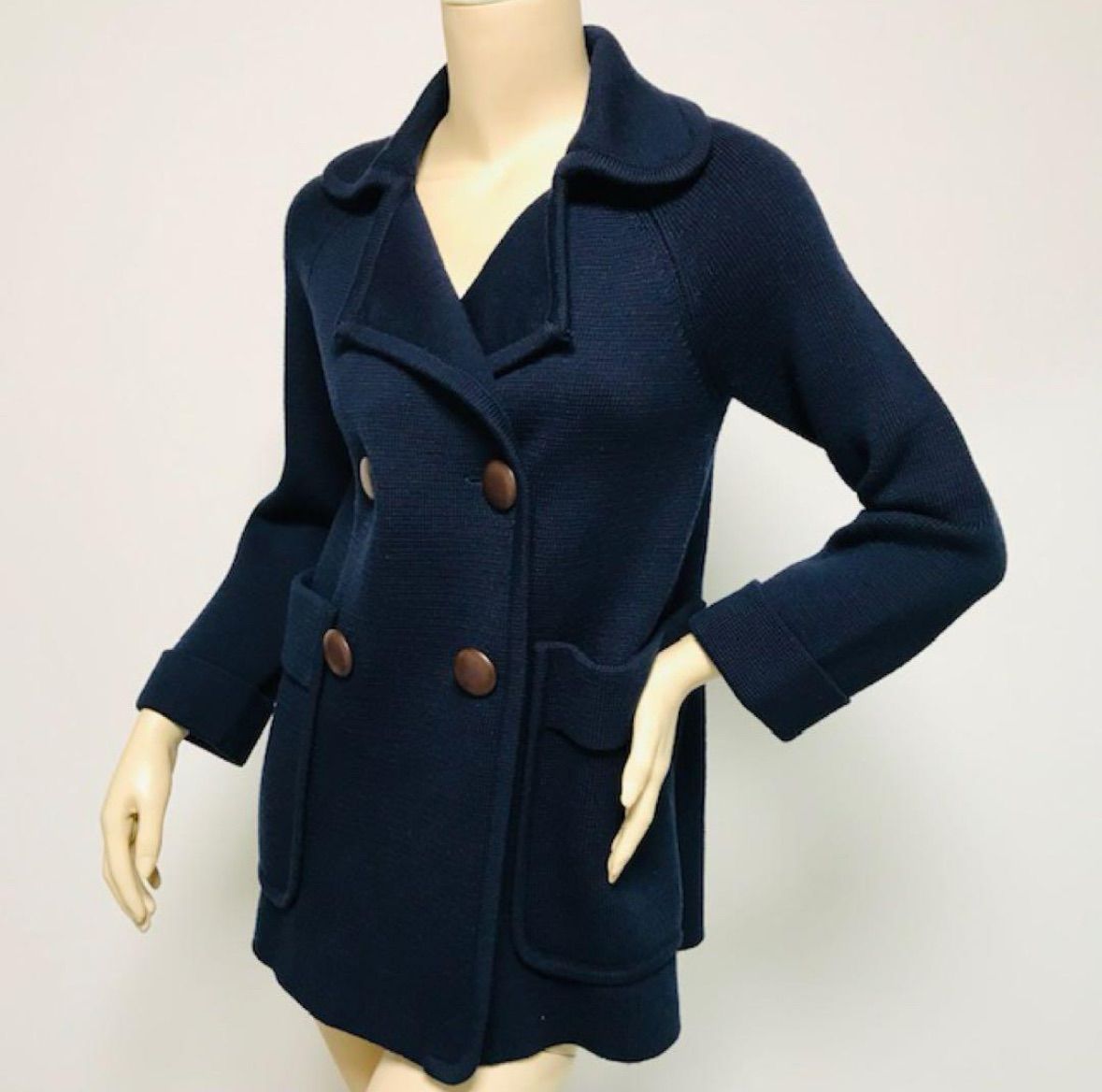 美品★J&M Davidson・ビックボタン ポケット ウールコート(XS) 美品☆J&M Davidson・ジェイアンドエム デヴィッドソン