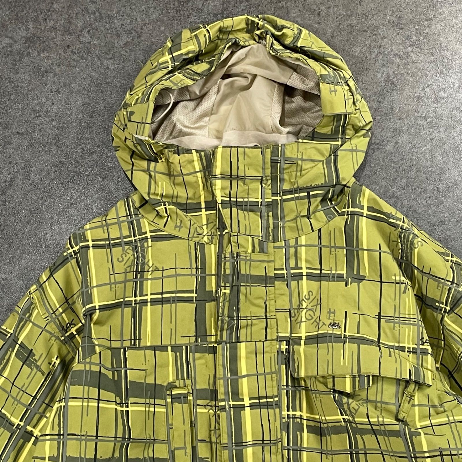686 SMARTY Ski Snowboard Wear Mountain Parka Green シックスエイトシックス スキー スノボウェア マウンテンパーカ ジャケット チェック柄 グリーン 黄緑 メンズ L