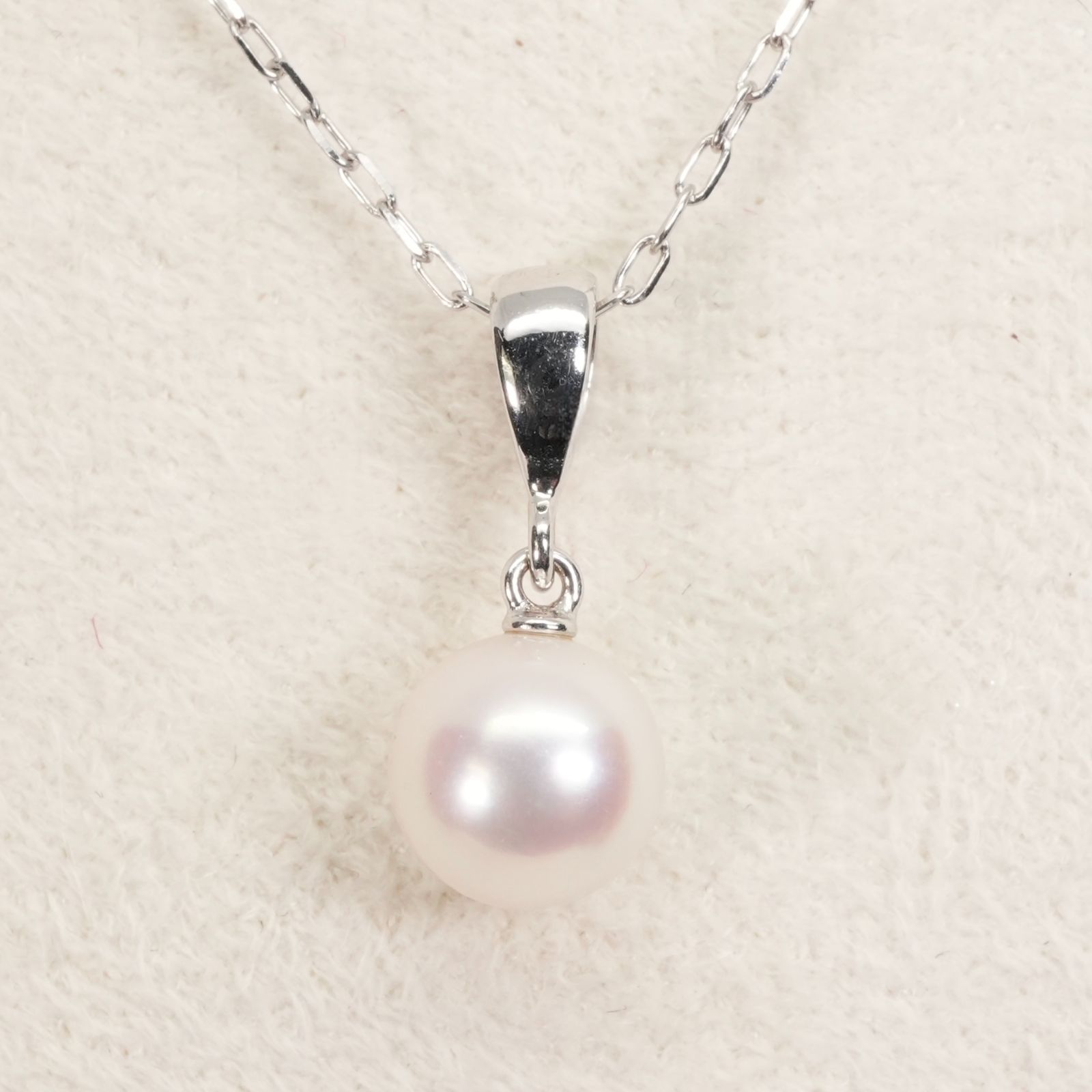 大人女性の 美品 K18WG 真珠/24-4058 ネックレス 一粒パール ミキモト アクセサリー
