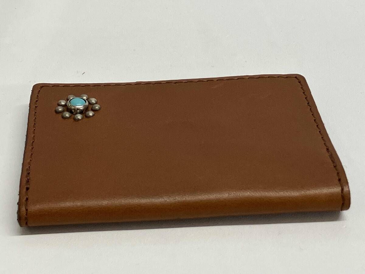 HTC ケース　カードケース　ダークブラウン　財布 HTC カードケース エイチシーティー スタッズ ブラウン レザー