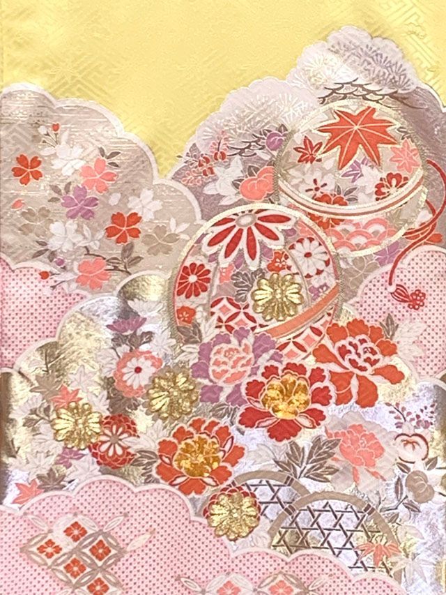 お宮参り 女の子 着物 正絹 京友禅 金駒刺繍 日本製 赤ちゃんのお祝い着 （