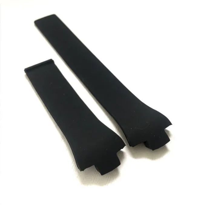 腕時計 社外品 シリコン ラバーベルト 21mm ブラック 黒 【対応】タグ