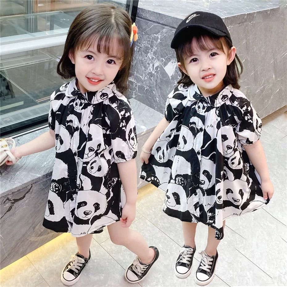 ✳︎ベビーキッズ パンダ柄ワンピース 女の子 韓国服 トップス 