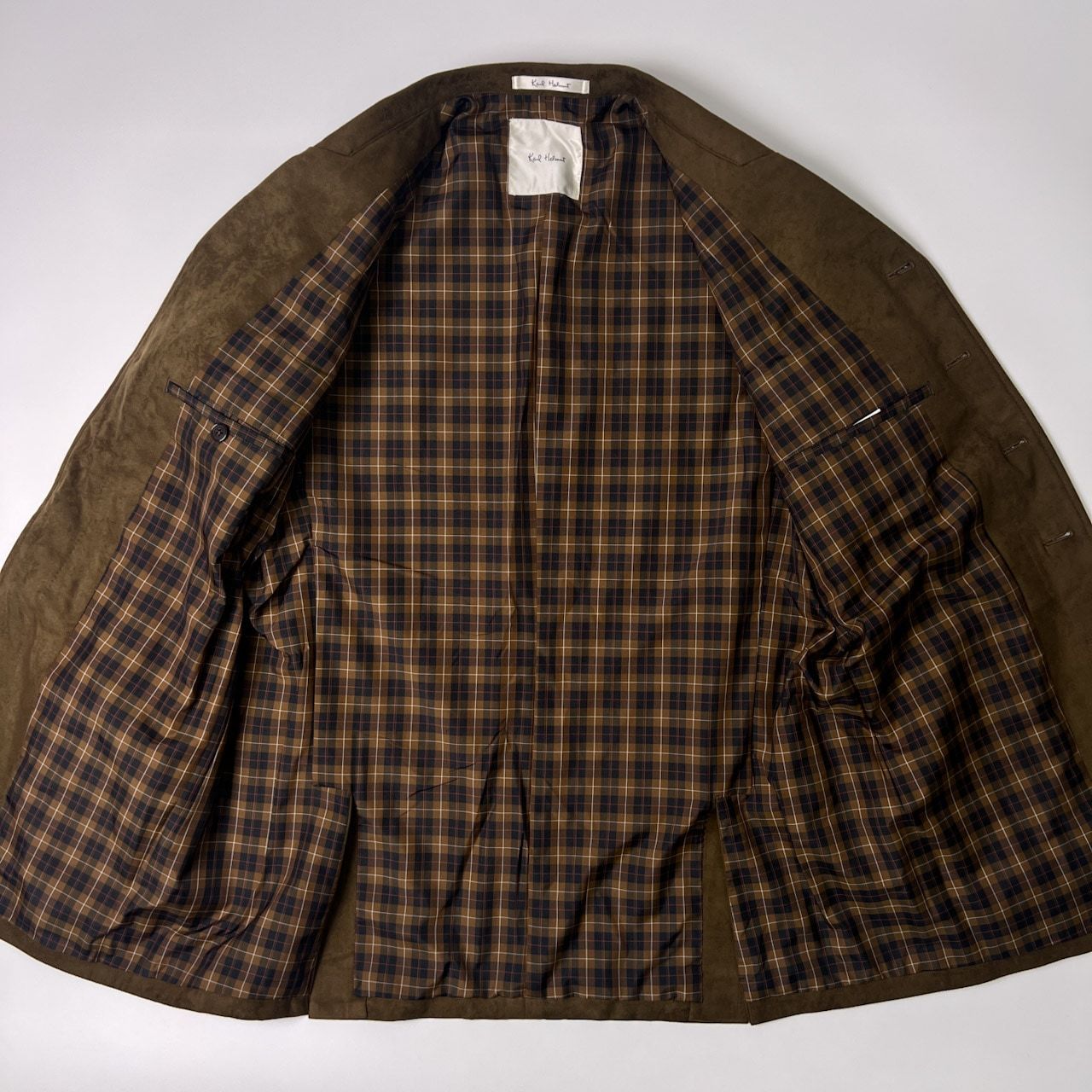 Karl Helmut カールヘルム 裏チェック スエード カバーオール