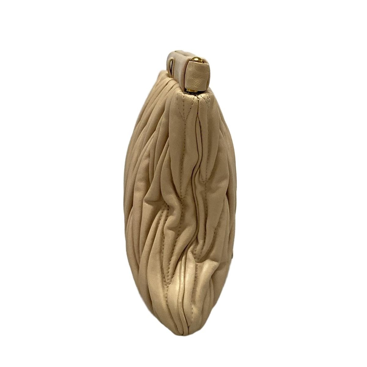 miumiu ミュウミュウ クラッチバッグ マテラッセ ベージュ レザー