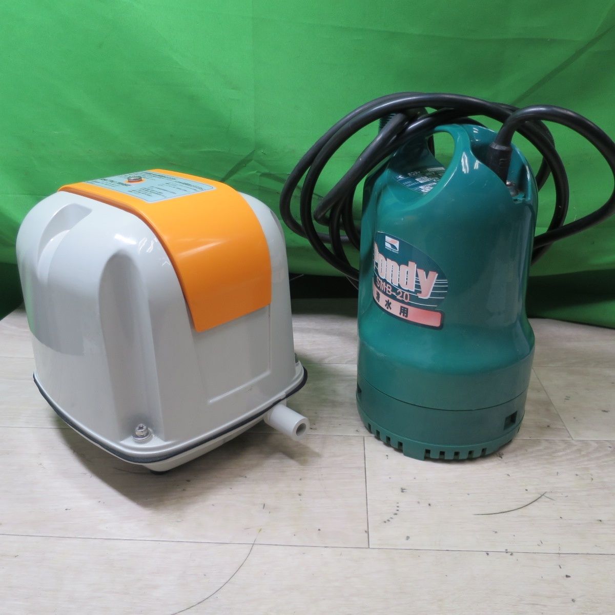 2台 安永エアポンプ エアー ポンプ 浄化槽 ブロア AP-30 | 工進 Pondy ポンディ 清水用 水中 ポンプ 口径20mm SMB-20 現状品