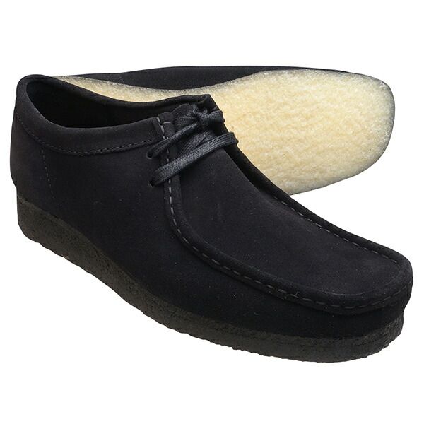 Clarks UK7.5 クラークスワラビーロー CLARKS WALLABEE-Lo 黒