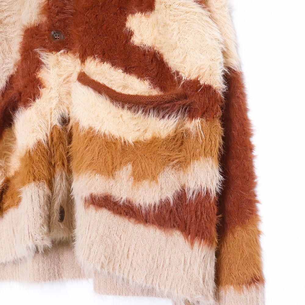 MLVINCE SHAGGY CARDIGAN DESERT CAMO XLサイズ ブラウン - メルカリ