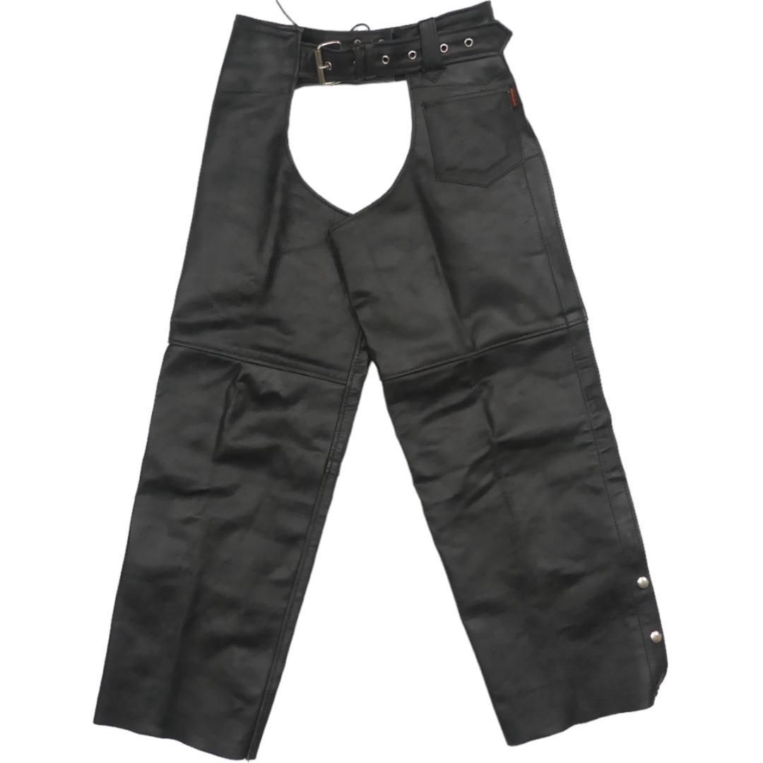 レザーパンツ バイク 本革 チャップス M 黒 メンズ バイカー X7126