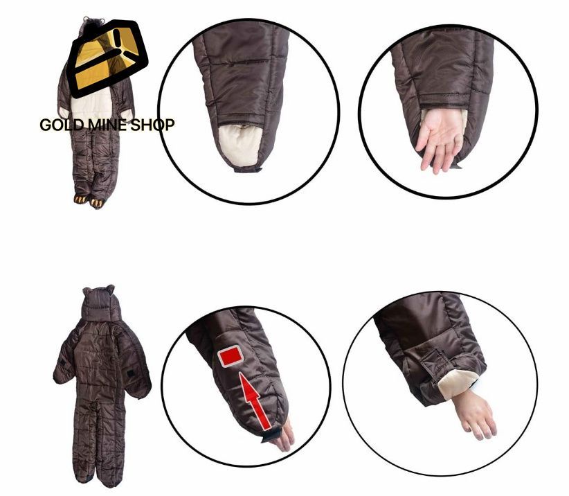 着る 寝袋 Lサイズ 着る寝袋 歩ける寝袋 人型 動ける寝袋 シュラフ 冬用 男女兼用 3