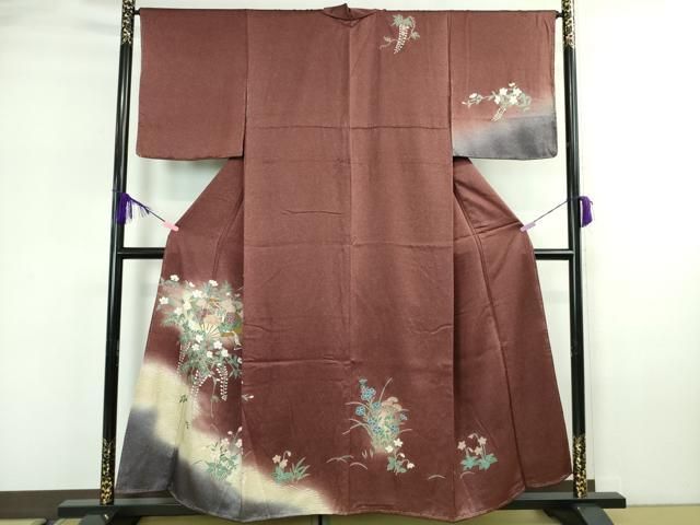 平和屋着物□訪問着 御所車花松文 暈し染め 金銀彩 正絹 逸品