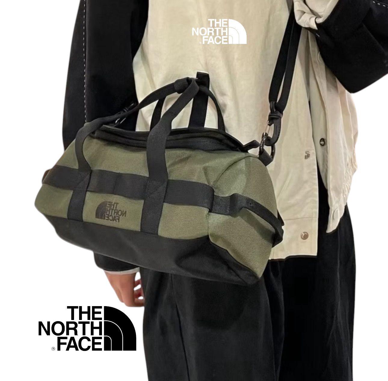 【新品 】 THE NORTH FACE ノースフェイス ホワイトレーベル ザノースフェイス ミニボストンバッグ ボディバッグ ボストンバッグ オリーブ カーキ