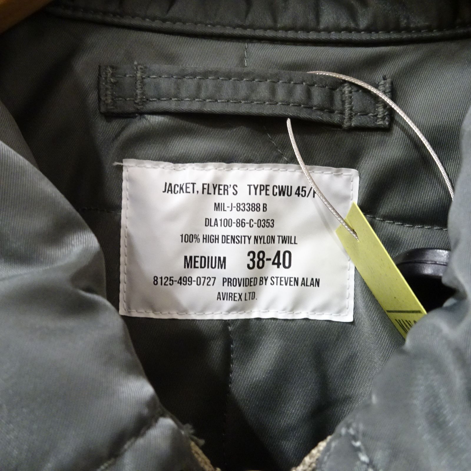 AVIREX×Steven Alan CWU-45/P JACKET/ジャケット 超美品 名作 AVIREX