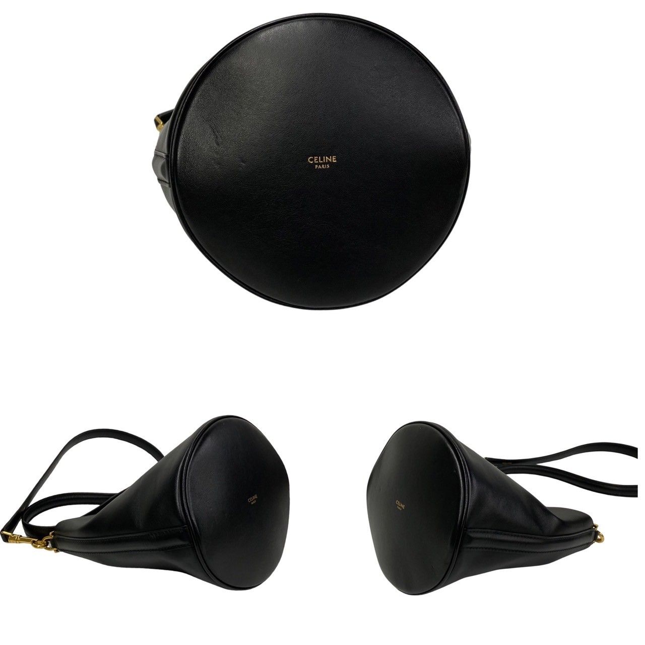 極 美品 希少品 CELINE セリーヌ バケット 16 カーフ レザー 本革 2way 