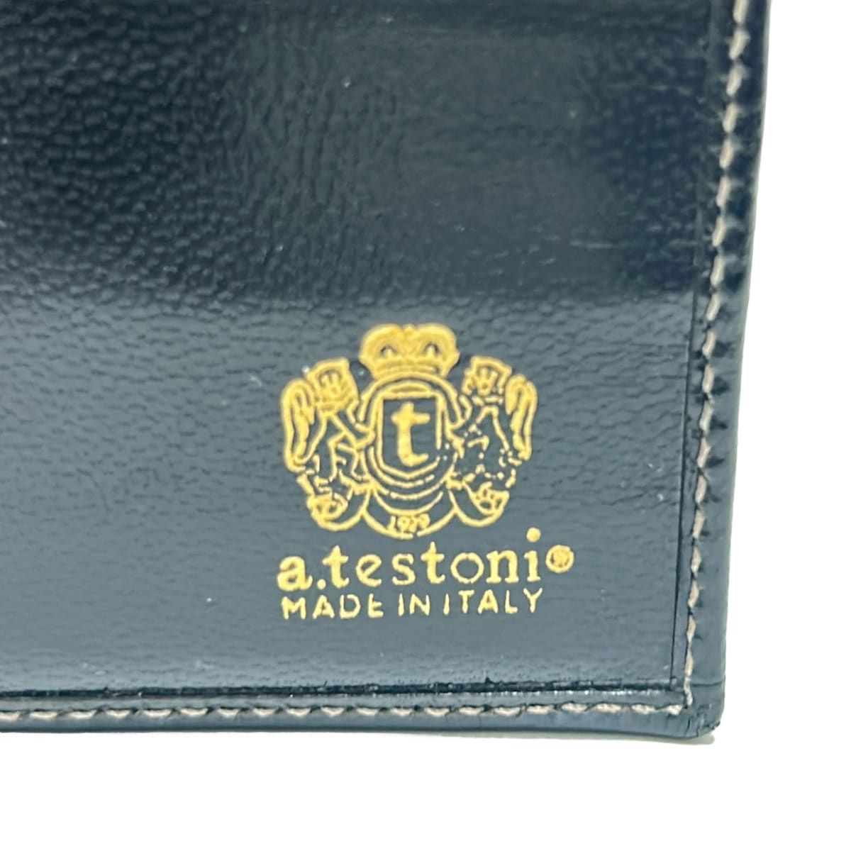 a.testoni(ア・テストーニ) 札入れ美品 - 黒 レザー - メルカリ