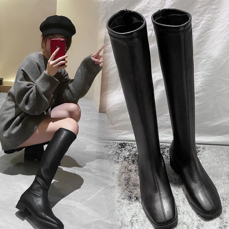 ロングブーツ ジョッキー ブーツ 黒レディース ロングブーツ  