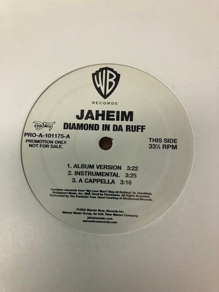 米12” Jaheim Diamond In Da Ruff / Backtight PROA101175 Warner Bros ...
