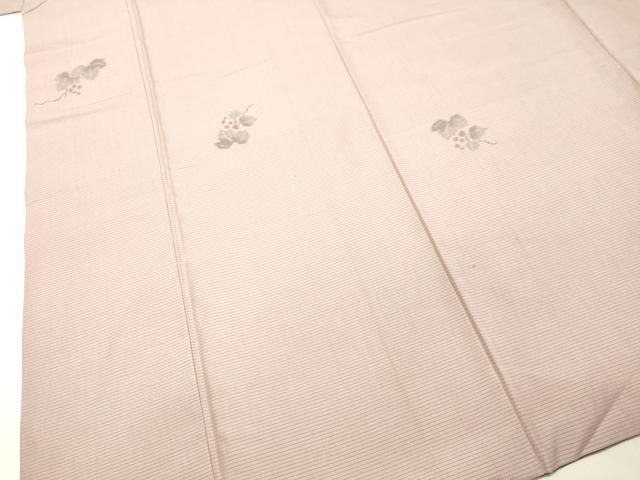 平和屋着物○上質な紬 葡萄蔦の葉文 さが美扱い 正絹 逸品