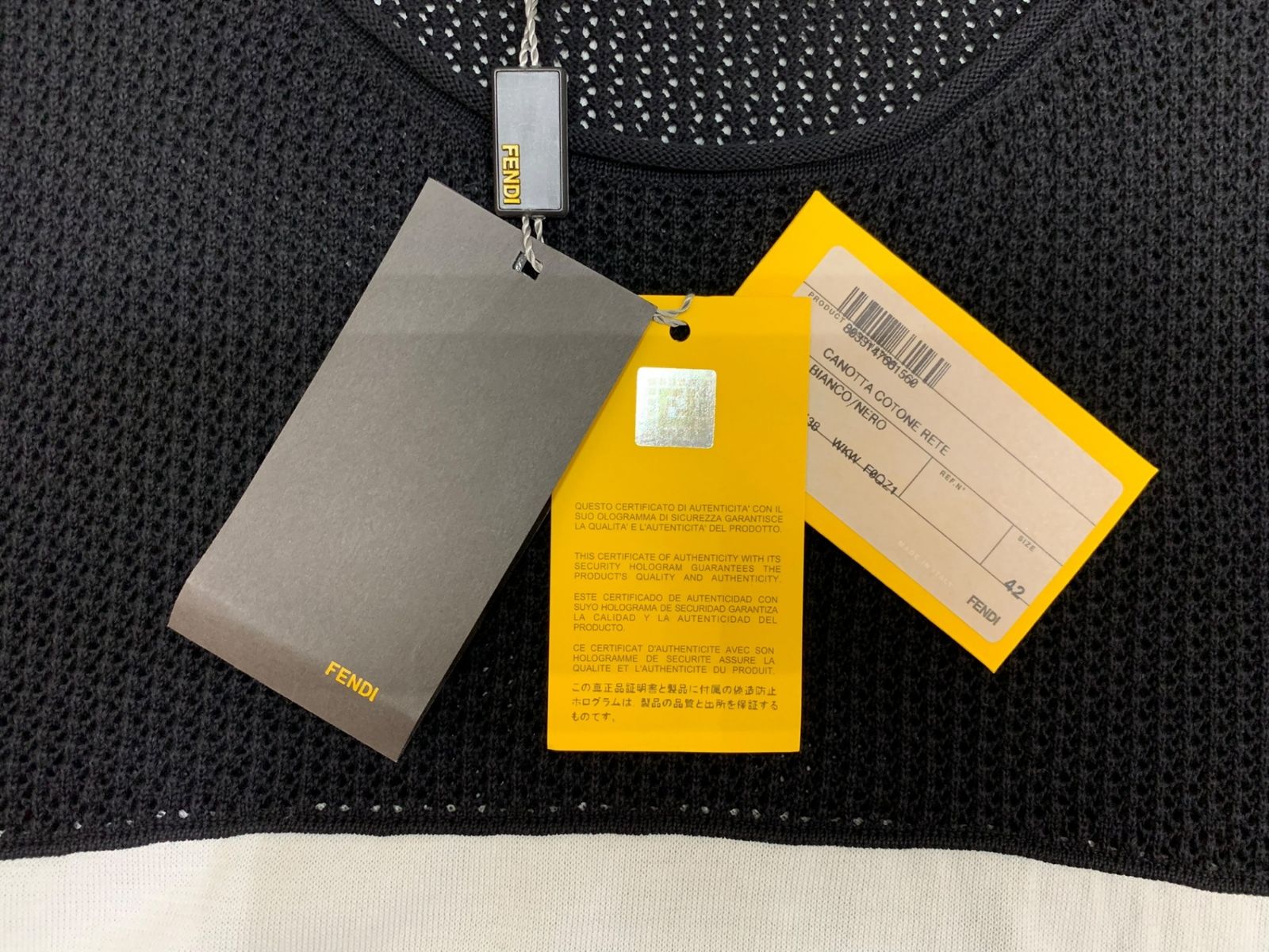 FENDI (フェンディ) タンクトップ トップス ノースリーブ バイカラー