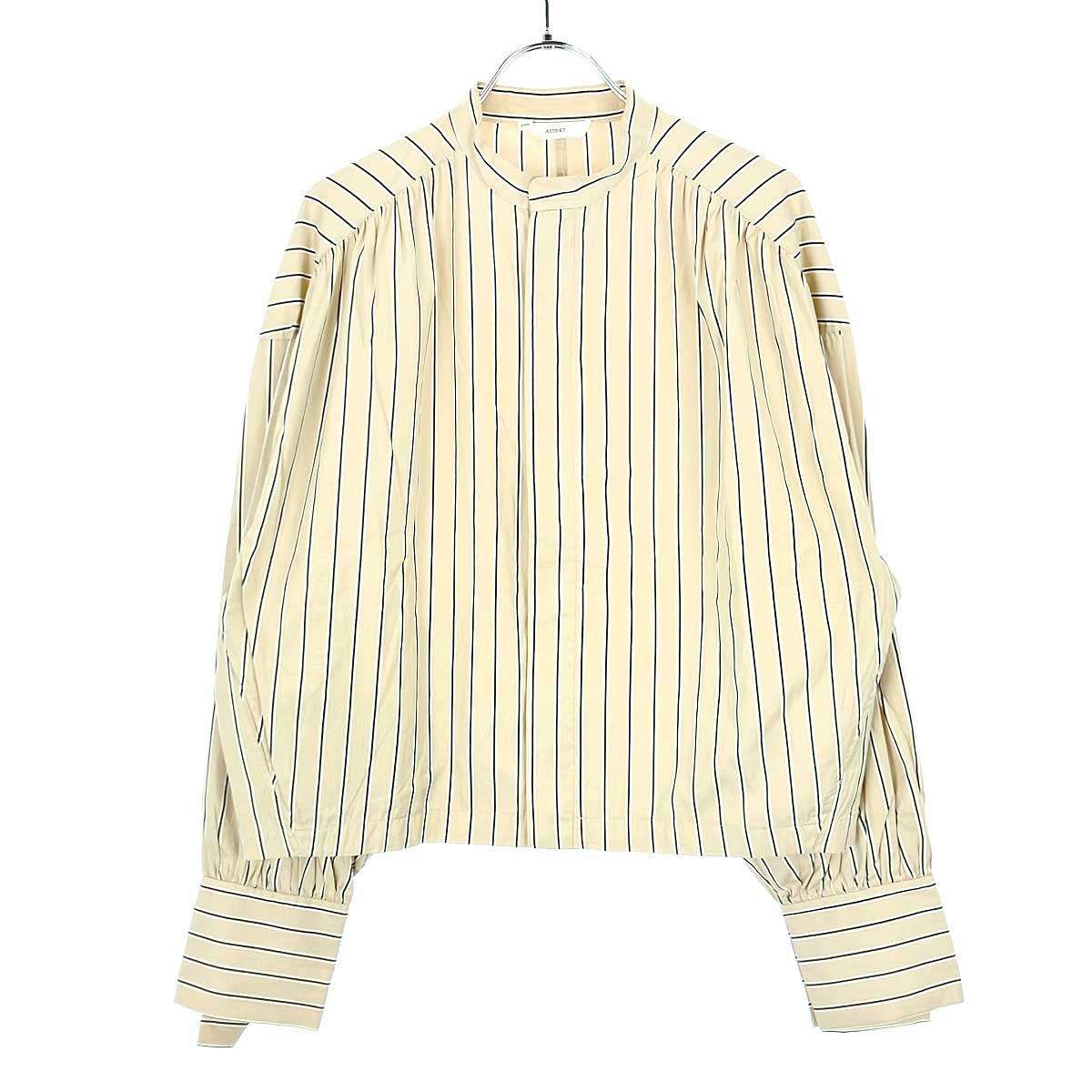 ASTRAET アストラット 18SS ストライプギャザーボリュームスリーブ 