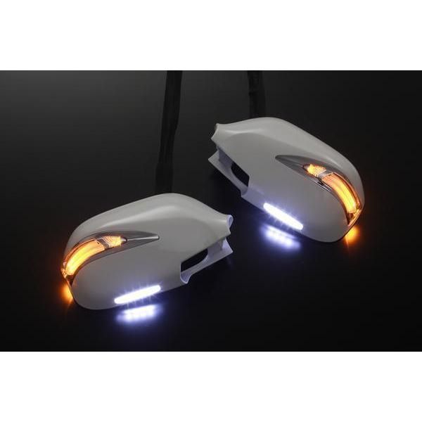 100系 110系 マークⅡ Revier Type LS LEDウインカーミラー 塗装済み メッキ カバー交換式 フットランプ ポジション白光 マーク2 ブリッド LX GX JZX110系 マークⅡブリッド トヨタ ドアミラー ウィンカー