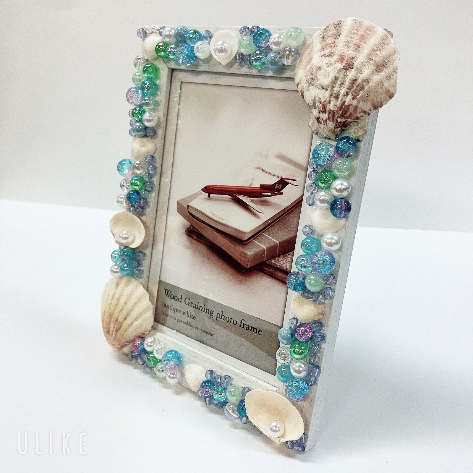 004【ハンドメイド】写真立て フォトフレーム 貝殻 海 ハワイ