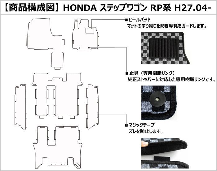 メルカリShops - 半額SALE フロアマット ステップワゴン RP系 8人乗り ガソリン車