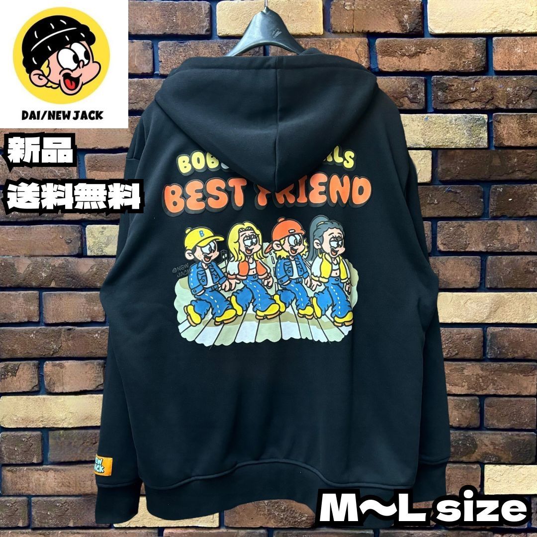 NEW JACK×A.T.C Bob&Fred&GIRLS ロゴZIPパーカー】ニュー
