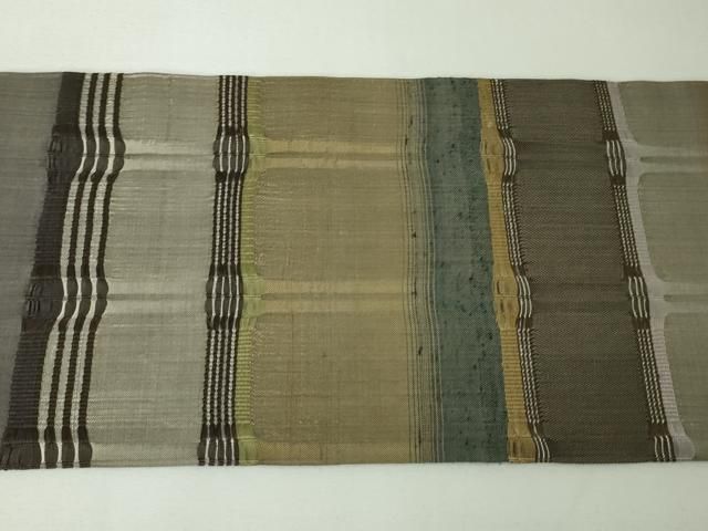 平和屋本店□極上 藤山千春 九寸名古屋帯 草木染 間道 逸品