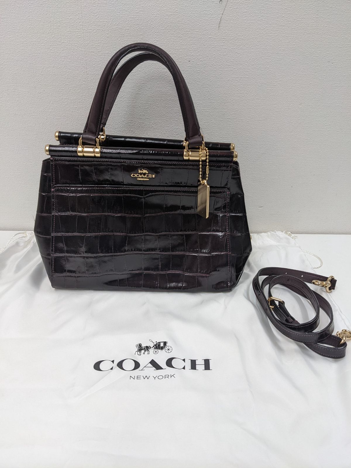 ⭐極美品❗COACH グレース クロコ柄 2WAY ショルダーバック⭐ - メルカリ
