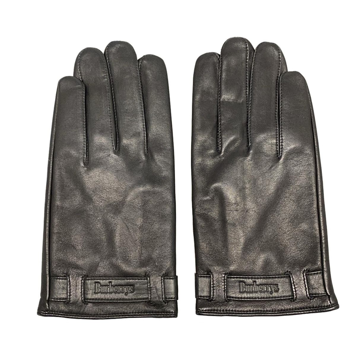 Burberry's(バーバリーズ) 手袋美品 - 黒 レザー クレジット
