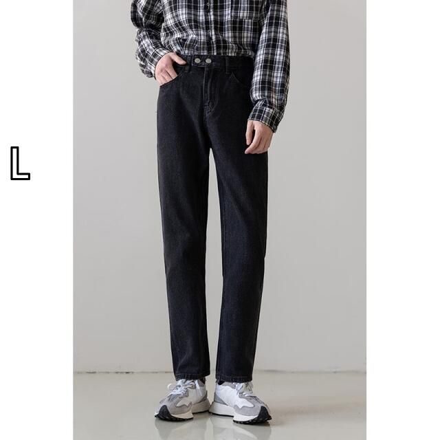 L 秋冬 コーデ メンズ 服 シンプル ファッション オシャレ 大人 かっこいい 大きいサイズ ストリート 紳士服 ストレート レッグ ジーンズ カジュアル スリムフィット ライト ウォッシュド フ スリミング パンツ