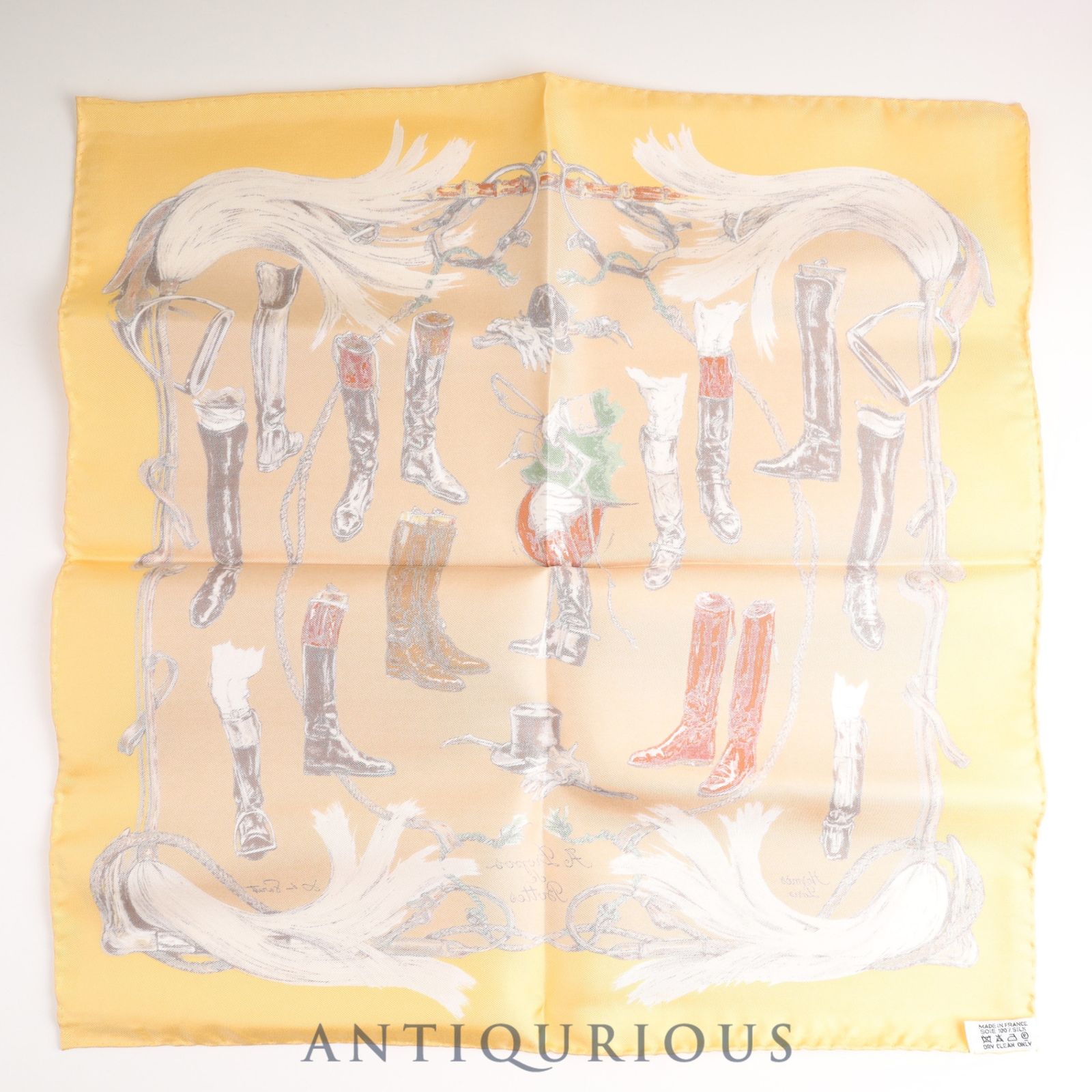 エルメス スカーフ カレ45 A PROPOS DE BOTTES ブーツ柄 SILK100