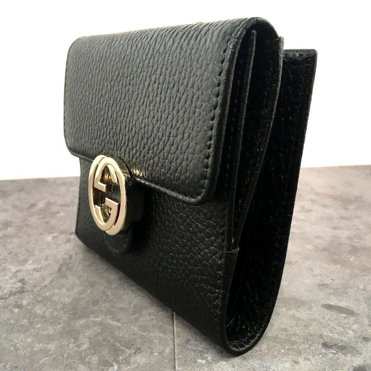 送料込み！ 極美品 GUCCI Wホック財布 615525 インターロッキング  