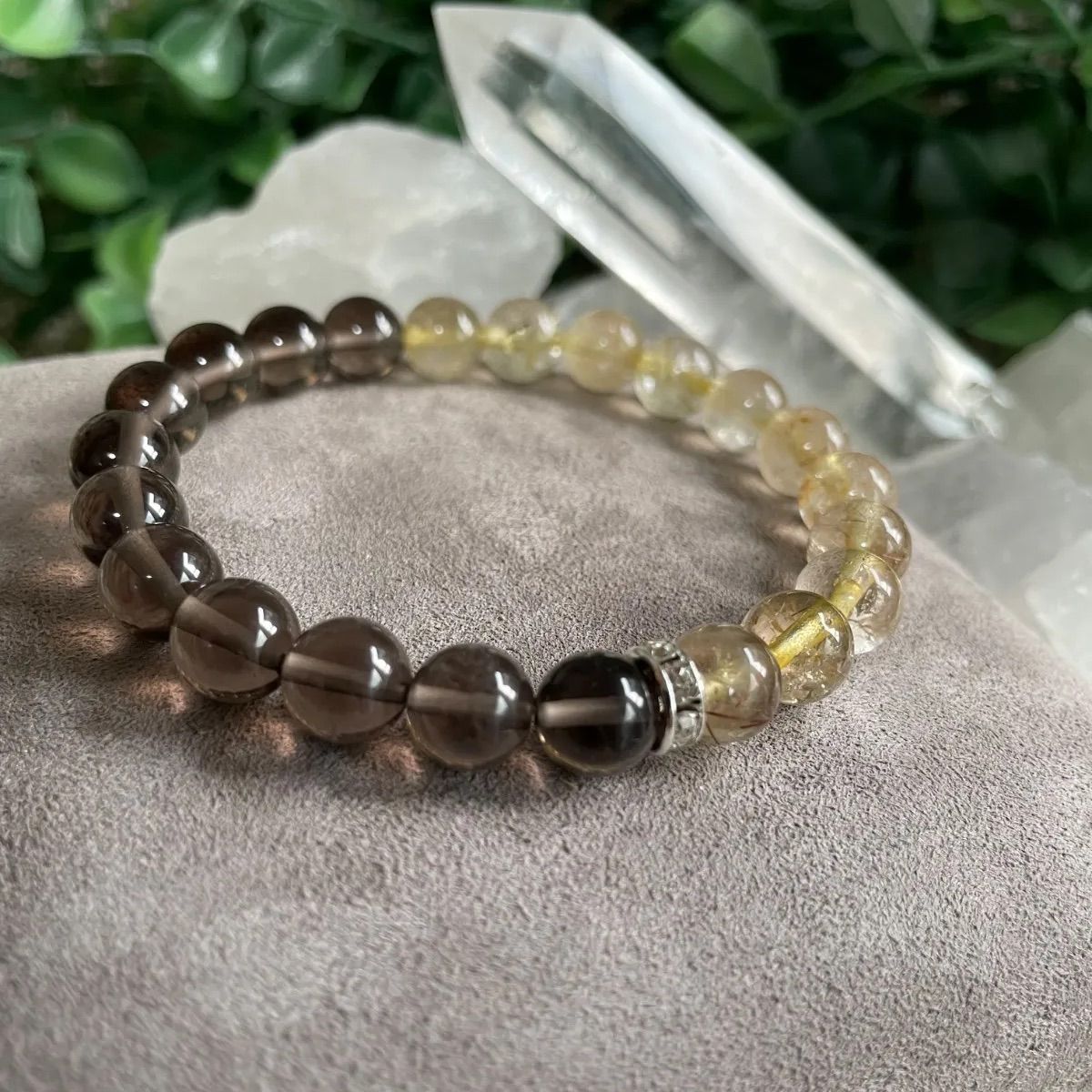 ✴︎ゴールドルチル×スモーキークォーツ✴︎ 8mm 16cm
