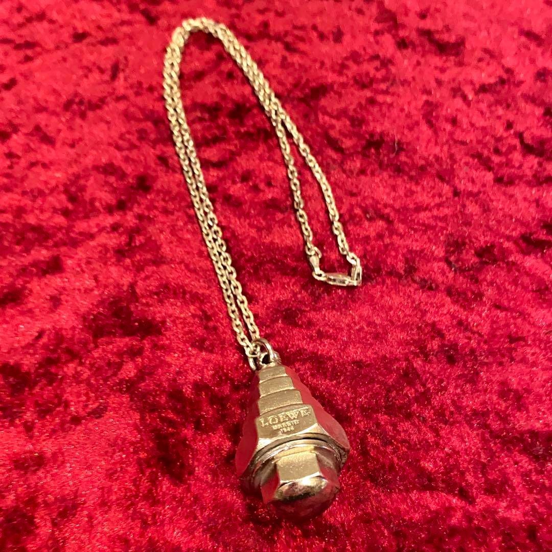 希少 LOEWE ロエベ 連結 ナットモチーフ ネックレス アクセサリー 
