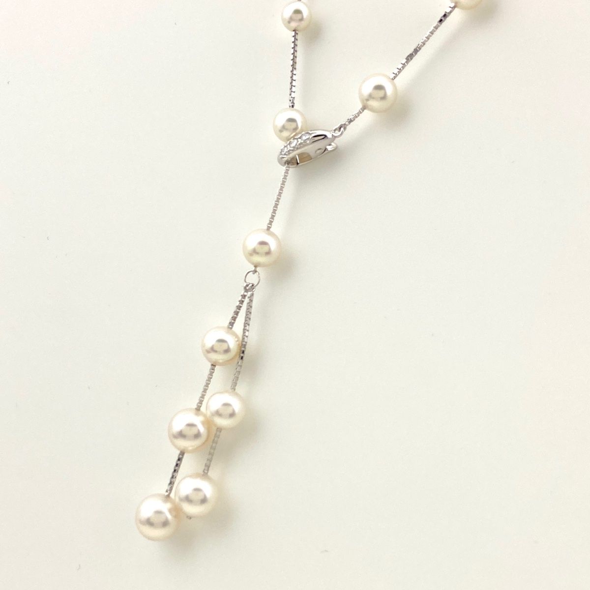 タサキ TASAKI パール デザインネックレス WG ホワイトゴールド 真珠  