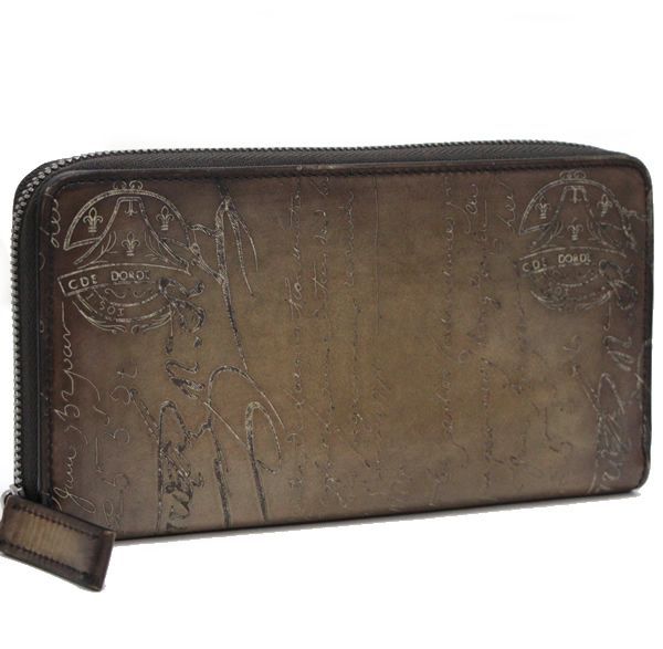 ベルルッティ Berluti イタウバ スクリットレザー ラウンドジップ長