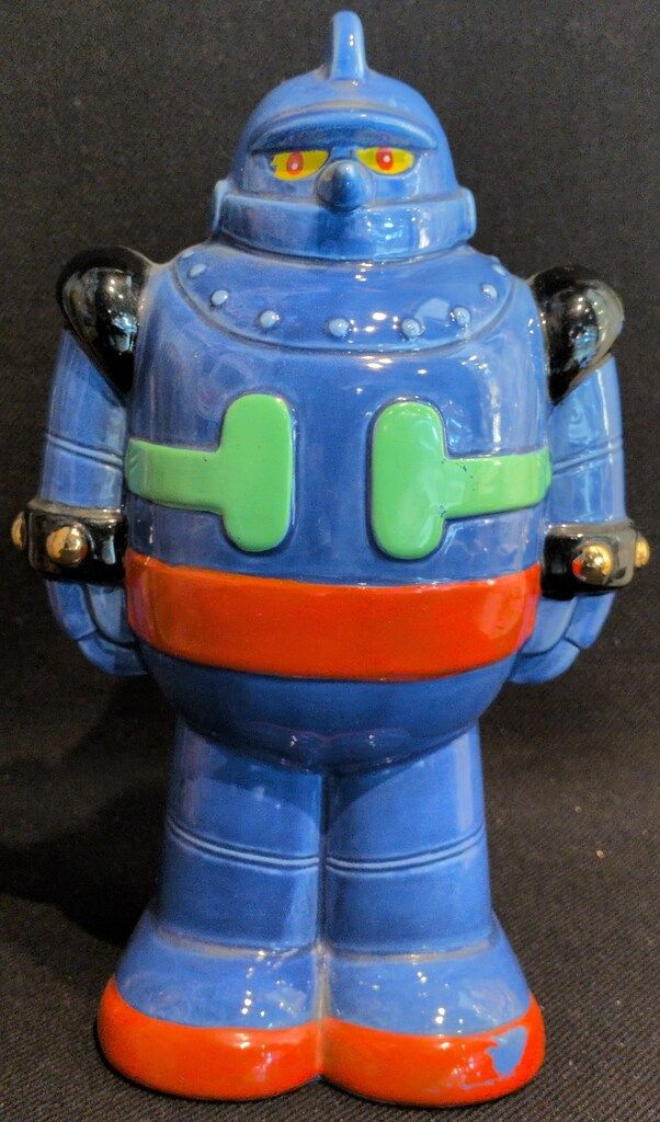 マーミット 鉄人28号 陶器製 貯金箱 品 ブルー