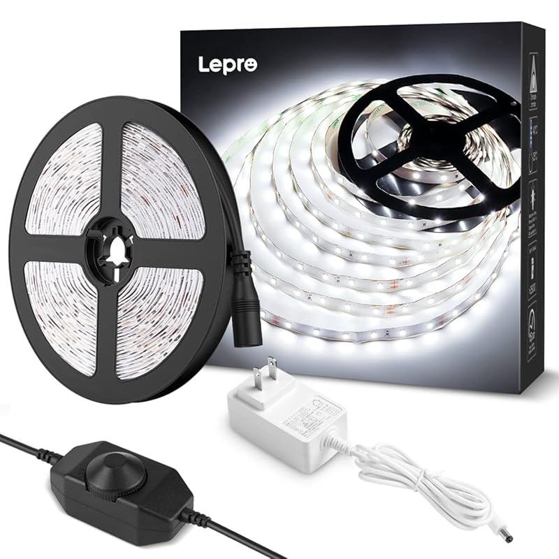 Lepro テープライト ledテープ 10m 昼光色 6000k 無段階調光 ストリップライト 薄型 両面テープ 切断可能 SMD2835 600LED高輝度 正面発光 間接照明 24W 非防水 室内・店内装飾 ledライト 0
