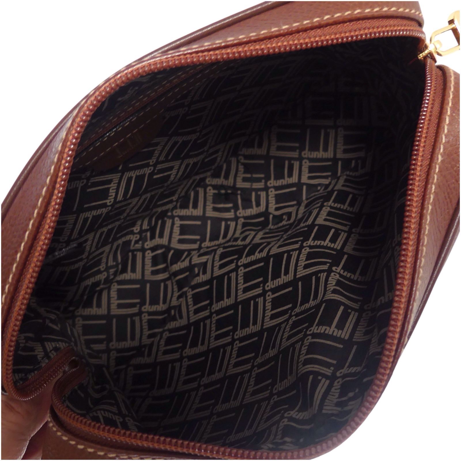 dunhill ダンヒル セカンドバッグ メンズ 本革 クラッチバッグ レザー 茶 セカンドバッグ一覧←SEULB屋着古← NR 4602