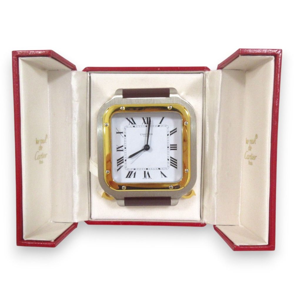 カルティエ トラベルクロック サントス 置時計 ジャンク ジャンク Cartier カルティエ サントス トラベルクロック