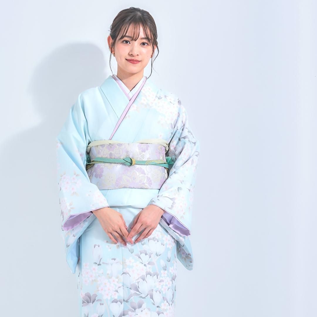 新品・仕立て上がり】訪問着 帯とセット 2点セット 青 水色 古典 No.8 