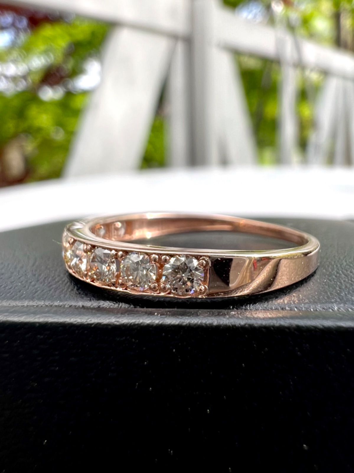 K18PG H&Cダイヤモンドリング0.40ctハーフエタニティリングDPSカード