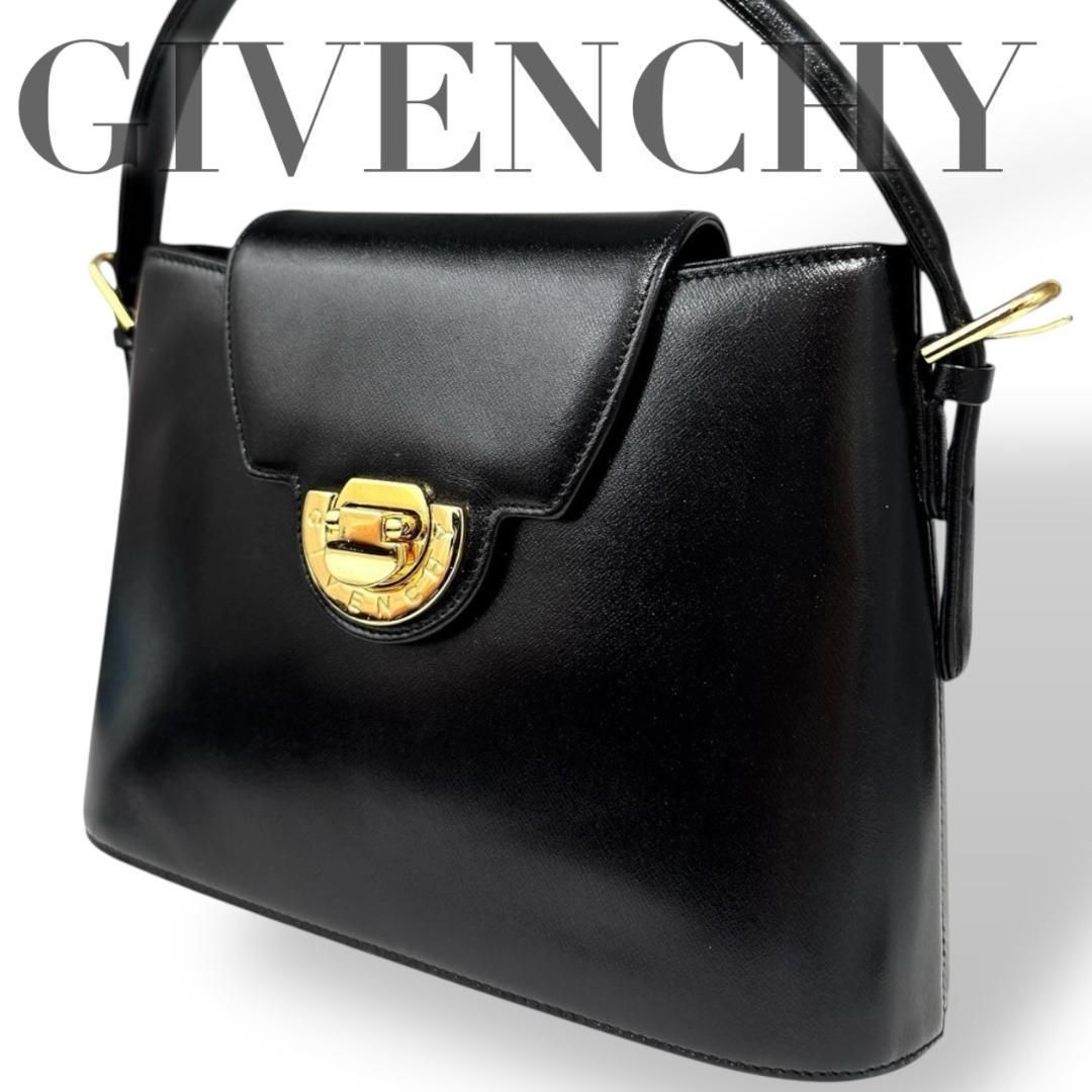 GIVENCHY ジバンシー ハンドバッグ フォーマル レザー ブラック 冠婚